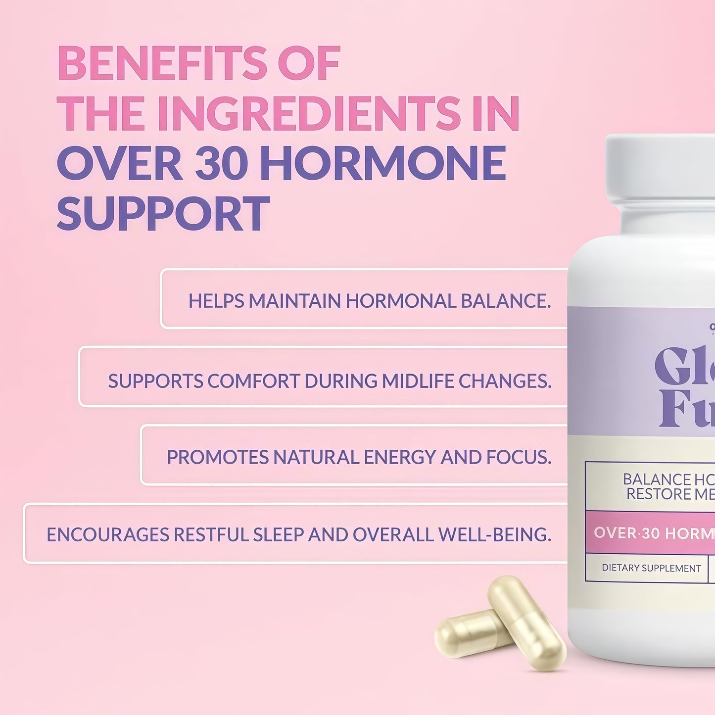 GleeFull Over 30 Hormone Support - Menopause Supplements for Women - Hormone Support for Women